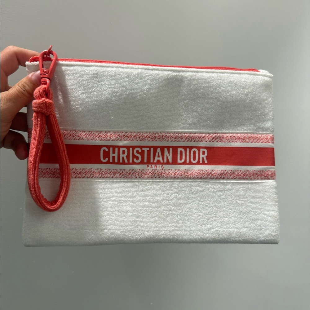 Christian Dior White and Red Clutch